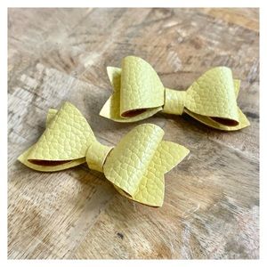Leather Bows- sunshine yellow
